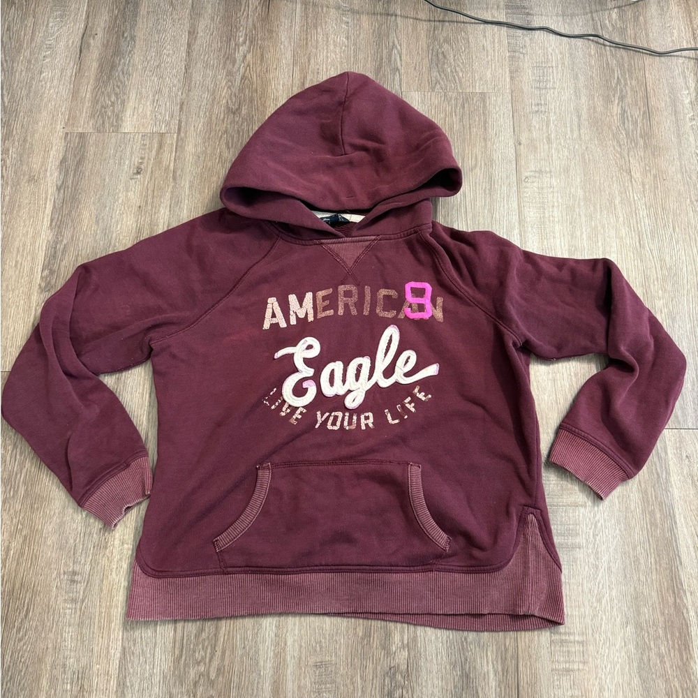 American Eagle Maroon Hoodie